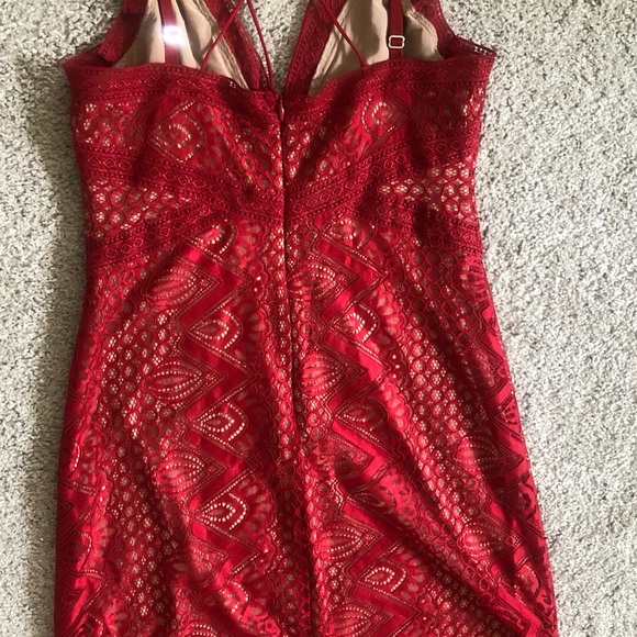 Guess NWOT Long Red Net Dress - Picture 6 of 16